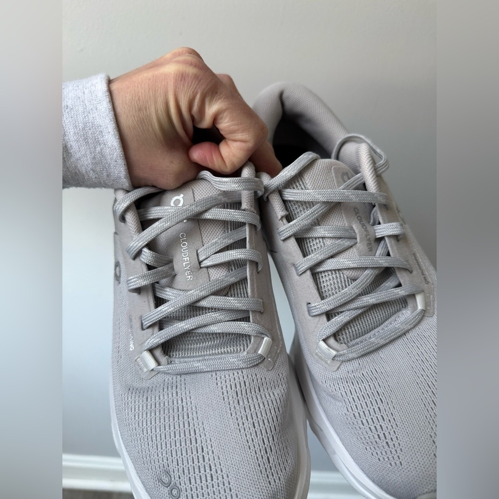 On Running Cloud Flyer 5 Shoes Sneakers Gray Glacier Wolf White Size 8.5 - Picture 10 of 13